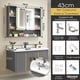 thumbnail image 2 of Gabinete de Baño de Lavamanos y Armario con Espejo Ajustable en 3 Colores, Armario de Pared para Baño con Grifos de Agua Caliente y Fría, Tuberías de Desagüe, Estante, 60 * 40 * 38cm (Gris), 2 of 9