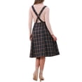 thumbnail image 3 of Falda de tirantes de tartán para mujer Inspire Chic, vintage, de cintura alta, estilo A-line, midi, vestido overall, M, cuadros azules, 3 of 6