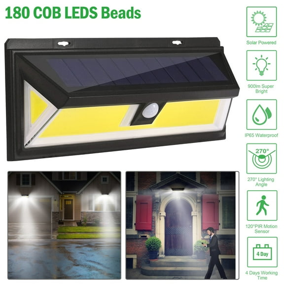 Solarek 900 Lumen Outdoor LED Solar Motion Pathway Light,180 LEDs Solar Wall Lamp Waterproof