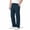 Navy, variant on Faux Jean for Men Elastic Waist Button Zipper Straight Leg Pants with Pockets Comfy Versatile Denim-Like Trousers