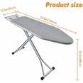 thumbnail image 4 of Ironing Board, Heat Resistant Cover Iron Board with Steam Rest, Non-Slip Foldable Ironing Stand. Heavy Sturdy Metal Frame Legs Iron Stand(13 * 34 * 53 Inches) (Silver Gray), 4 of 6