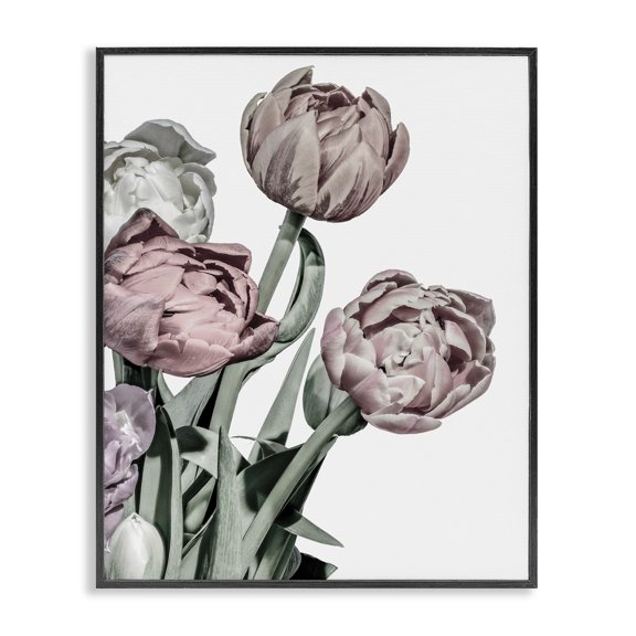 Stupell Industries French Country Bold Globeflower Floral Bouquet Vintage Faded Tones Black Framed Giclee Art, 11 x 14, by Malerifabrikken