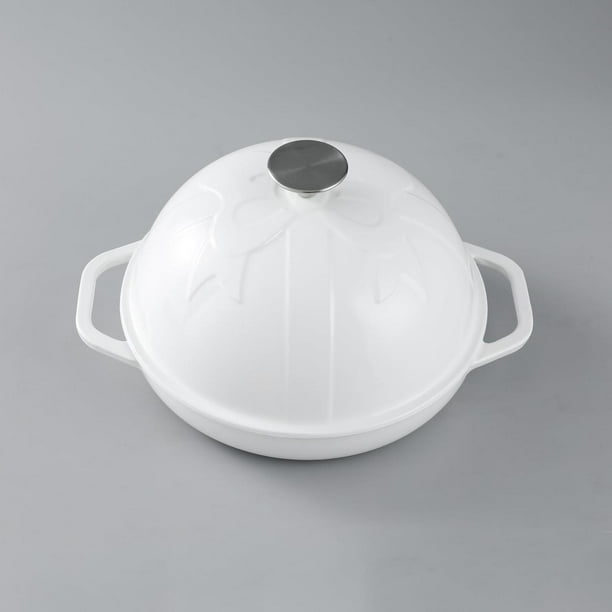 HAWOK Horno de pan de hierro fundido con tapa Cloche, diámetro 25 cm, 1.5 cuartos de galón, charola