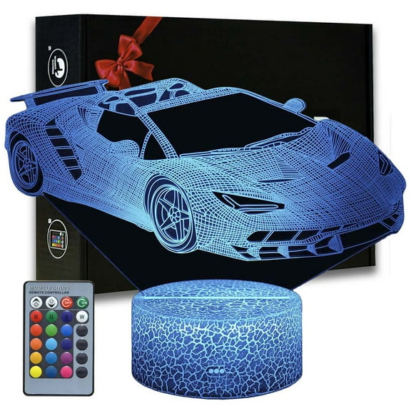 Magiclux Race Car 3D illusion Lamp Touch LED Night Light Home Room Office Decor Creative Birthday Christmas Gifts for Kids