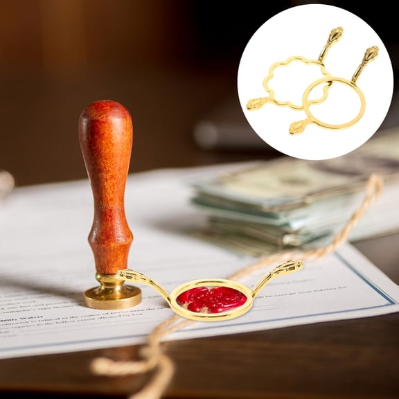 Luxshiny 2Pcs Decorative Metal Wax Seal Stamp Rings For Crafters And Certificate Sealing