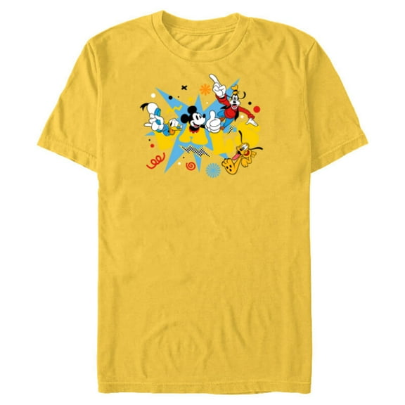 Disney Mickey Donald Goofy and Pluto Pals - Short Sleeve Blended T-Shirt for Adults - Customized-Yellow