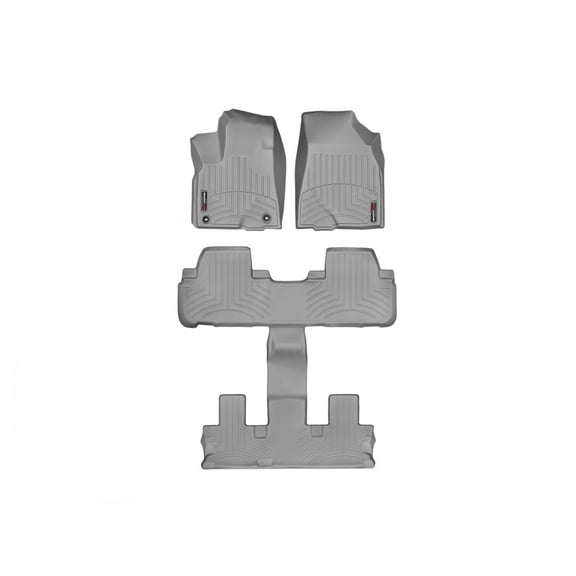 WeatherTech Custom Fit FloorLiners compatible with 2014-2019 Toyota Highlander - Complete Set (1st Row, 1-Piece 2nd/3rd Row), Grey