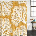 thumbnail image 4 of Small Stall Shower Curtain 48x72 Inch Narrow Half Size Yellow Orange Coastal Coral Bath Curtains Bathroom Decor, Summer Nautical Sea Beach Ocean Fabric Shower Curtain Set with Hooks 48 Inch, 4 of 7