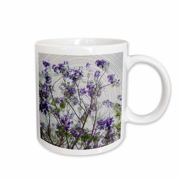 3drose, Purple Flower Tree Jacaranda Against Bright Sky Spiral A, 15oz Mug