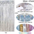 thumbnail image 5 of 4 Pieces Silver Metallic Fringe Curtain Shiny Foil Fringe Curtain Shimmer Sequin Curtain Party Decoration Birthday Wedding Halloween Photobooth Christ, 5 of 5