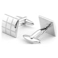 thumbnail image 1 of HONMEET Accesorios De Cobre Plateados Para Camisa Con De Laser, Gemelos Elegantes, 1 of 3