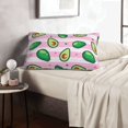 thumbnail image 5 of Plush Throw Pillow Covers, Cute Avocado Pink Stripe Pillow Cases with Invisible Zipper, Breathable Microfiber Pillow Cases Standard Size for Sleeping Bedroom Sofa Living Room 16x24, 5 of 5