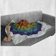 thumbnail image 6 of Rainbow Mandala Soft Flannel Fleece Throw Blanket, Colorful Mandala Design with Blossoming Cinnamon Flower Oriental Flora, Cozy Plush for Indoor and Outdoor Use, 50" x 70", Multicolor, by Ambesonne, 6 of 6