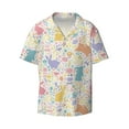 thumbnail image 3 of Goofa Flower Color Rabbit Printed Men's Casual Short-sleeved Shirt,Lightweight Breathable Button-down,Summer Casual men's top,Versatile Fashion shirt-Medium, 3 of 7