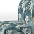 thumbnail image 4 of Designart "Marbled Pattern With Magnolias Vein In White And Blue Splendor I" White Marble Upholstered Accent Chair - Glam Arm Chair For Bedroom, 4 of 5