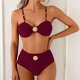 thumbnail image 2 of Lumosvexa Womens Bathing Suits Women Two Piece Swimsuit Fashionable Tight Swimwear Wine Size XL, 2 of 7
