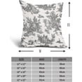 thumbnail image 4 of Black Toile Pillow Covers 20x20 Inch Set of 2 Black and White French Country Cotton Linen Decorative Throw Pillow Case English Cottage Vintage Cushion Cover for Bedroom Sofa Living Room Home Decor, 4 of 7