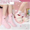 thumbnail image 7 of PUMIER 3 Pairs Womens Fuzzy Socks Winter Warm Fluffy Soft Slipper Home Sleeping Cute Animal Socks Christmas Socks, 7 of 7
