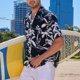 thumbnail image 2 of Camisa de manga corta para hombre, camisa hawaiana con estampado de coco Tropical y botones en la parte delantera, camisa con cuello vuelto Vintage, 2 of 8