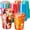 Multicolor, variant on 15 Set 34oz Clear Plastic Drink Buckets with Lids and Straws Disposable Iced Coffee Cups Rum Buckets for Cocktail Parties Smoothie Cup Bulk with Handles for Beach Pool Party Supplies