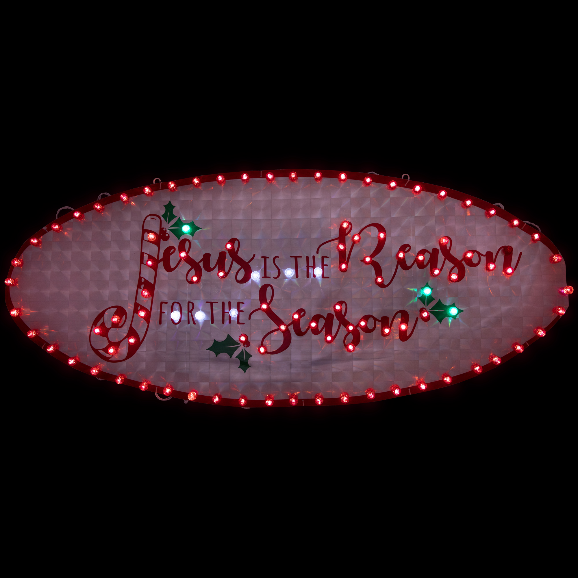 Northlight 43" LED Lighted Holographic Jesus is the Reason Outdoor Christmas Sign