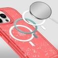 thumbnail image 3 of For Apple iPhone 15 (6.1") Transparent Glitter Shiny Sparkle Bling Compatible with MagSafe wireless charger TPU Frame Cover ,Xpm Phone Case [ Red ], 3 of 3