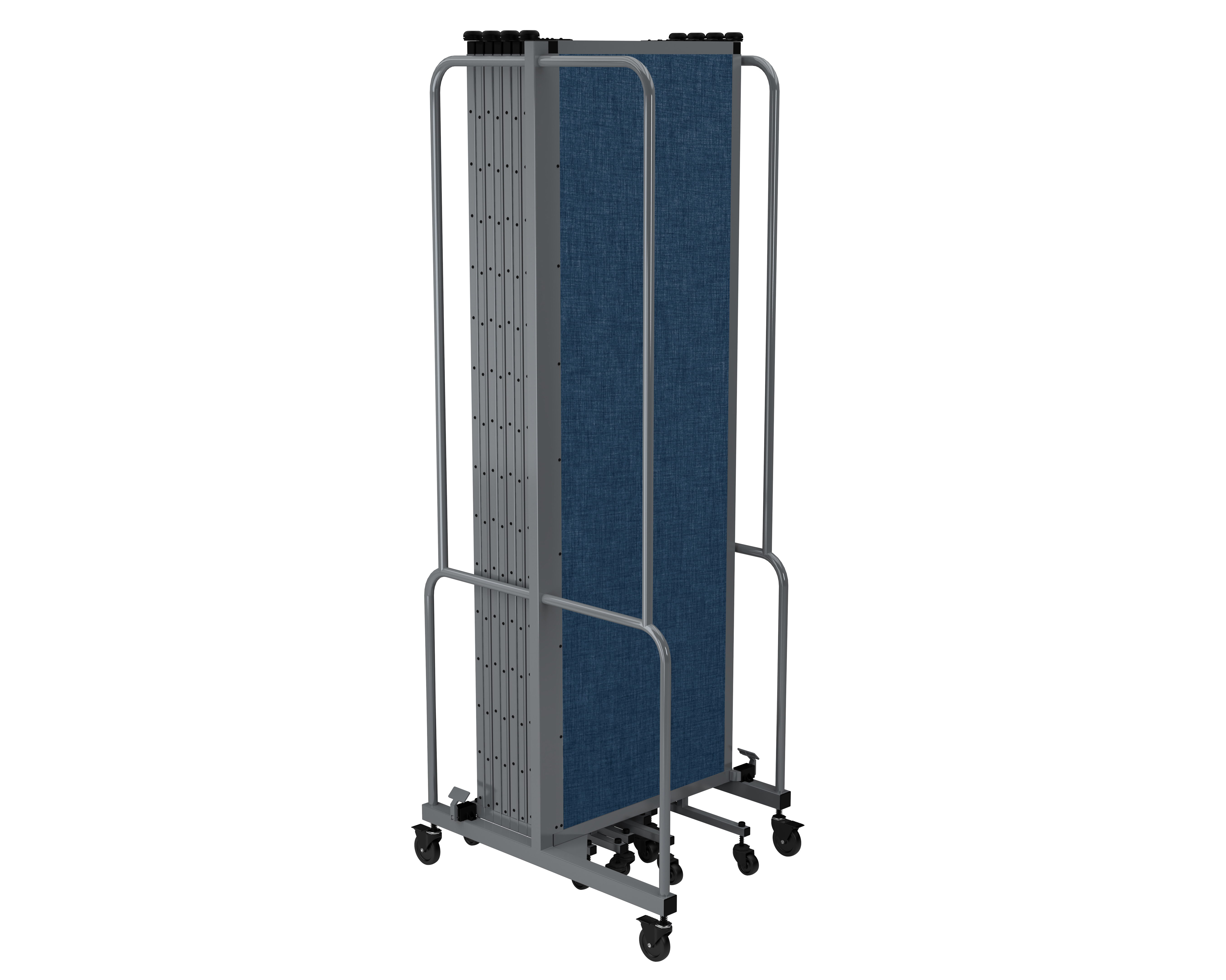 Hampden Furnishings Otis Collection Portable Room Divider, 9 Blue Panels, Grey Frame