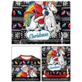 thumbnail image 3 of Faithtur Chandail en Molleton de Noël Unisexe Laid Hommes Femmes Impression Originale Renne Cloche Col Rond, 3 of 5