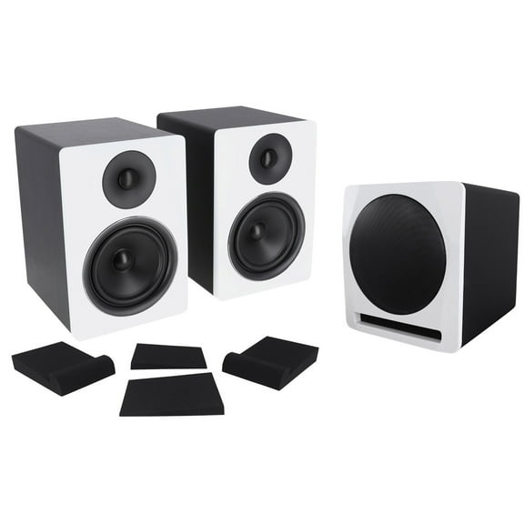 (2) Rockville APM6W 6.5" Powered Studio Monitors Active 10" Subwoofer Foam Pads