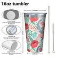 thumbnail image 4 of 16oz Tumblers Pioneer Flower Stainless Steel Vacuum Insulated Double Wall Travel Tumbler Cups Mug with Lid and Straw,Cleaning Brush for Coffee,Tea, 4 of 4