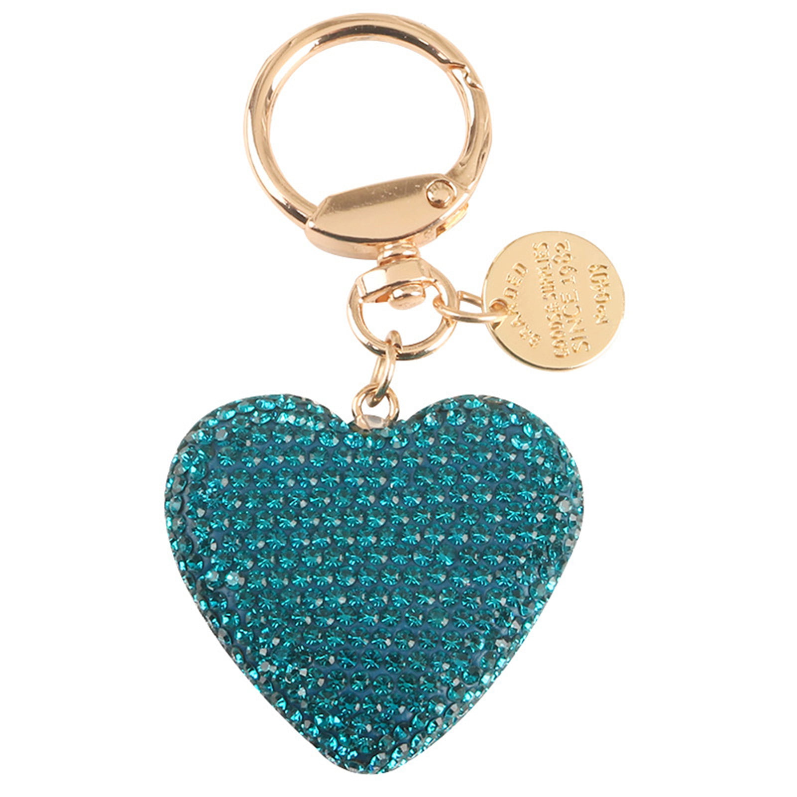 Gold Heart Glitter Link NFC Tag Keychain Clip - April Marie Mai