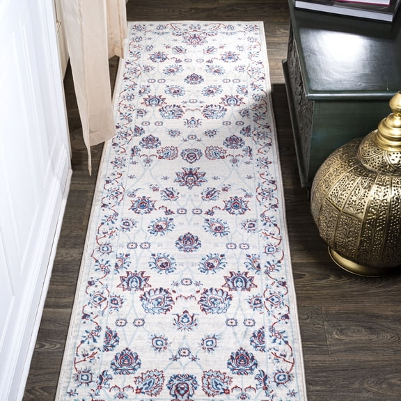 JONATHAN Y MODERN PERSIAN 2 x 10 Runner Rug, Vintage Moroccan Traditional - Ivory/Blue/Red, MDP101D-210