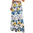 thumbnail image 2 of Pants for Women Elastic Waist Printed Wide Leg Drawstring Pocket Full Length Pants, 2 of 4