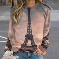 thumbnail image 2 of Eiffel Tower Womens Oversized Sweatshirts Hoodies Crewneck Casual Tops Comfy FallWinter Clothes 2024, 2 of 7