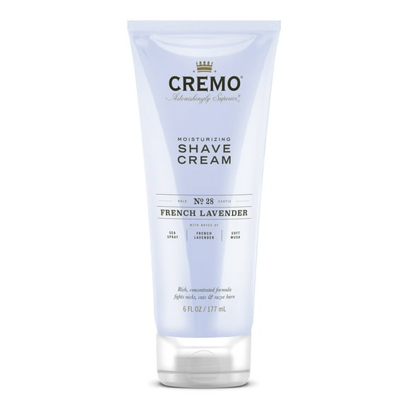 CREMO Astonishingly Superior Shave Cream, French Lavender, 6 fl oz