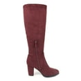 thumbnail image 2 of Dream Pairs Women Suede/Pu Classic Chunky Heel Platform Knee High And Up Boots Midleg Burgundy Size 9.5, 2 of 5