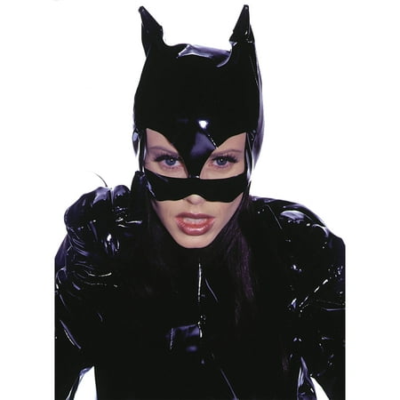 Leg Avenue Women's Vinyl Cat Woman Mask Costume Accessory, Black, One