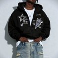 thumbnail image 2 of Unisex Y2K Zip Up Hoodie Oversized Gothic Punk Hooded Sweatshirt Casual Baggy Sweatjacket Emo Alternative Clothes, 2 of 4