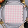 thumbnail image 2 of 40pcs Plaid Guest Napkins: Disposable Scalloped Baby Shower Cocktail Napkins For Wedding Picnic Baby Bridal Shower Party Supplies, 2 of 2