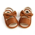 thumbnail image 4 of Baby Girl Sandals Summer Crib Shoes Bowknot Soft Sole Infant Girls First Walker Shoes,0-18M, 4 of 5