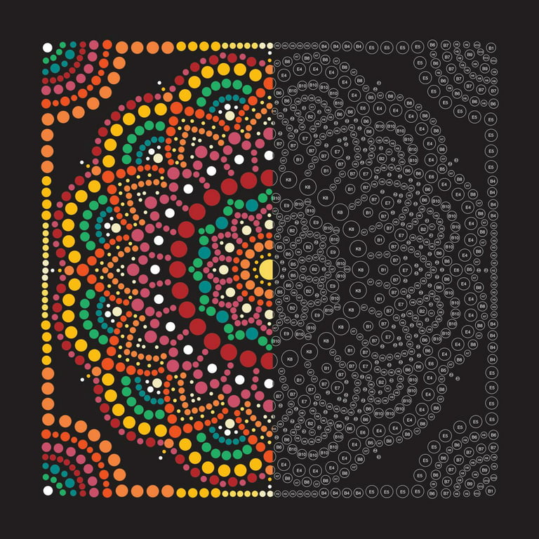 Plaid Traditional Mandala Modern Dot-by-Number Painting Art Kit, 14 Piece 