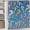 thumbnail image 5 of 4 Piece Decor Shower Curtains Sets Non-Slip Rugs And Toilet Mat Lid Rug Accessories Blue Sky With The Question Marks Waterproof Fabric Bath Curtain Modern Abatract for Bathtub Decor, 5 of 8