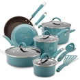 thumbnail image 1 of Batería de Cocina Rachael Ray Azul Aqua Porcelana Dura Antiadhesiva 12 Piezas, 1 of 7