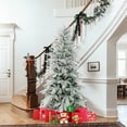 thumbnail image 4 of Patiojoy 6 FT Snow-flocked Artificial Christmas Tree Pre-lit Hinged Xmas Tree with 250 Warm White LED Lights, 4 of 9