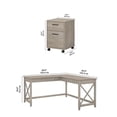 thumbnail image 6 of Scranton & Co L-Shaped Engineered Wood Desk with File Cabinet in Washed Gray, 6 of 9