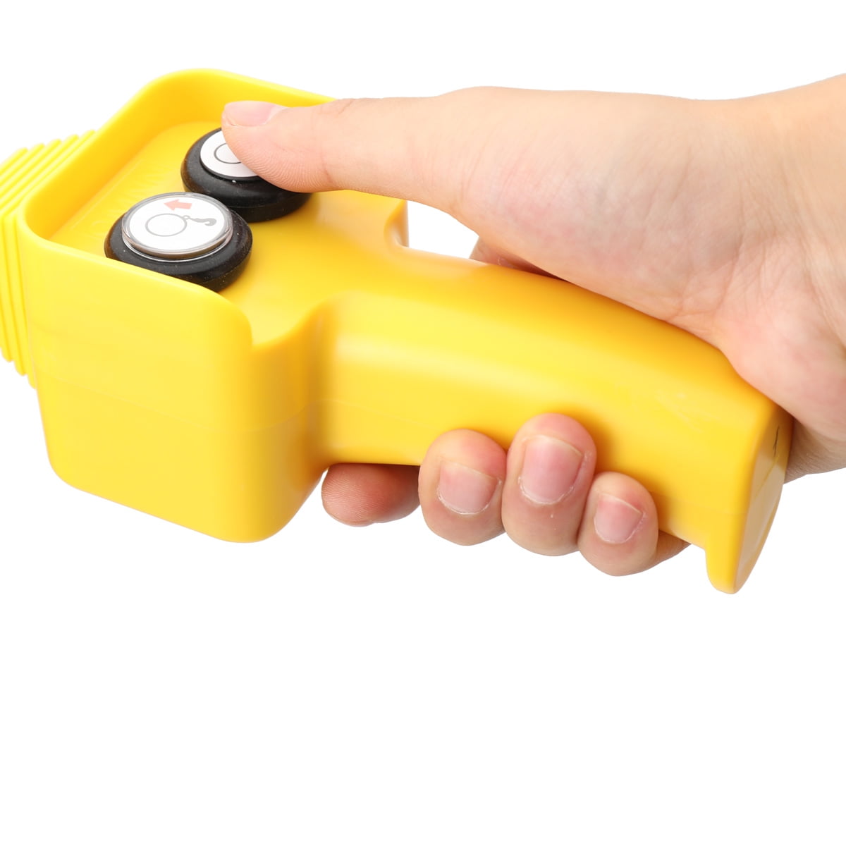 ECUTEE Winch Hand Control Assembly, Crane Push Button Switch, for 1500lbs to 5000lbs 12V UP-Down Crane Pendant Hand-held Control Station Replacement (Yellow)