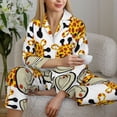 thumbnail image 6 of Uemuo Giraffes Head Pattern Womens Pajama Sets,PJ Set for Women,Pajamas for Women Logo,Long Sleeve Pajama Set for Women,Soft Long Sleeve Top With Pants-Small, 6 of 9