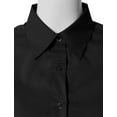 thumbnail image 4 of Doublju Women's 3/4 Sleeve Slim Fit Button Down Dress Shirt (Plus Size Available), 4 of 5