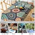 thumbnail image 2 of Tablecloth, Original Design Hand Drawing Art Print Table Cloth, Washable Water Resistance Microfiber Decorative Rectangle Table Cover (Tape 8, 60"x102"), 2 of 5