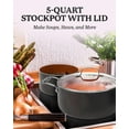 thumbnail image 4 of Gotham Steel Stock Pot 5 Quart Large Cooking Pasta Pot Nonstick Big Ceramic Soup Pot With Glass Lid, 4 of 9